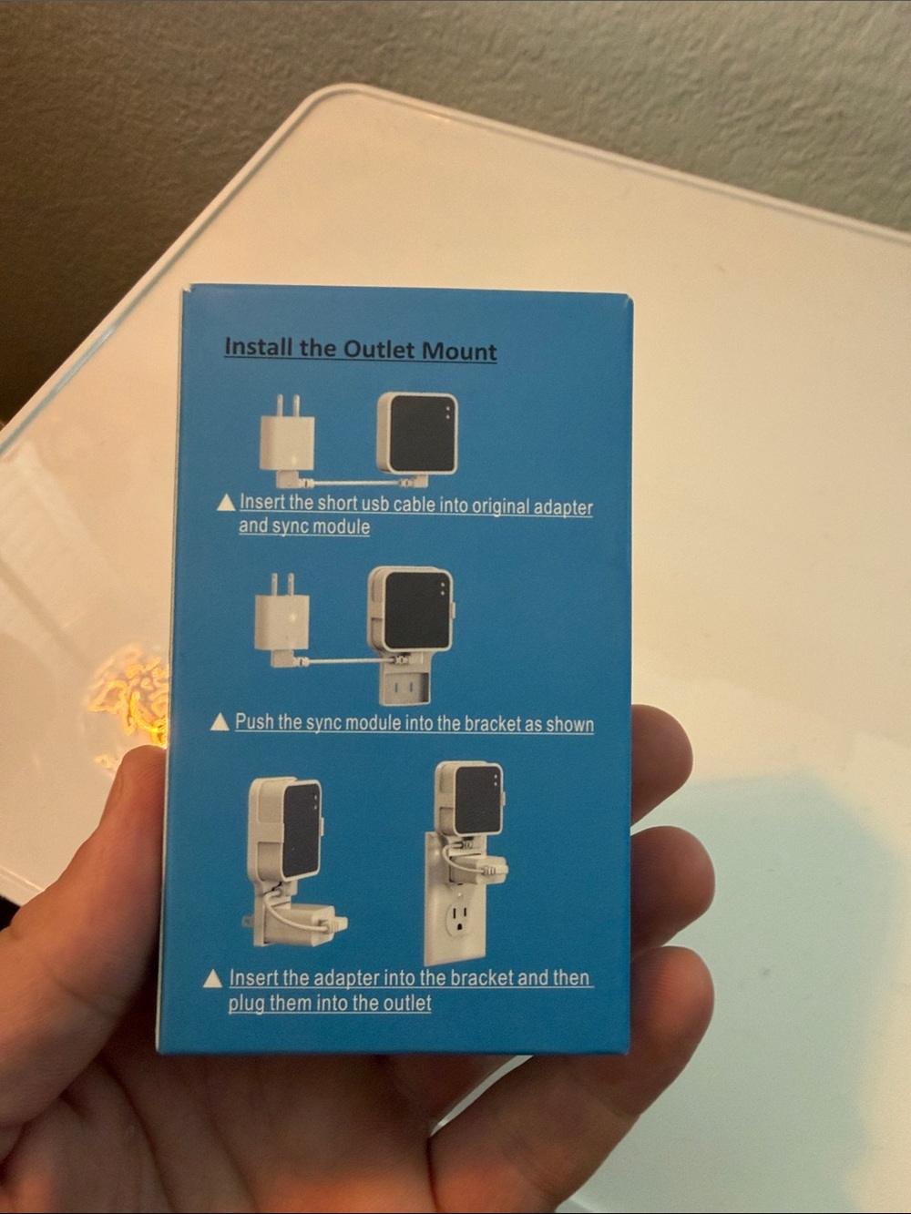 Amazon Outlet Mount Charger Holder - White and Blue
